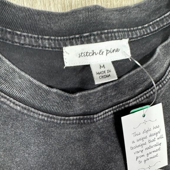 Love More Hippie Boho Shirt Adult M Gray Wash NWT Stitch & Pine Celestial Sun - Picture 4 of 6